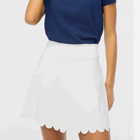 J.Crew Factory White Scallop Hem Active Skort NWT - Picture 1 of 6